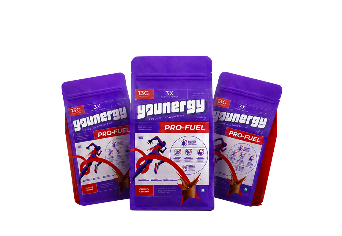 YOUNERGY Pro-Fuel and Hydraliite nutrition packs
